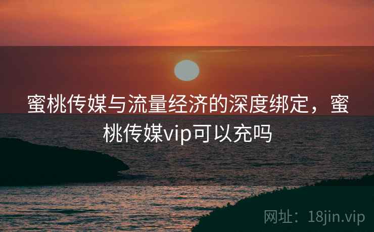 蜜桃传媒与流量经济的深度绑定,蜜桃传媒vip可以充吗